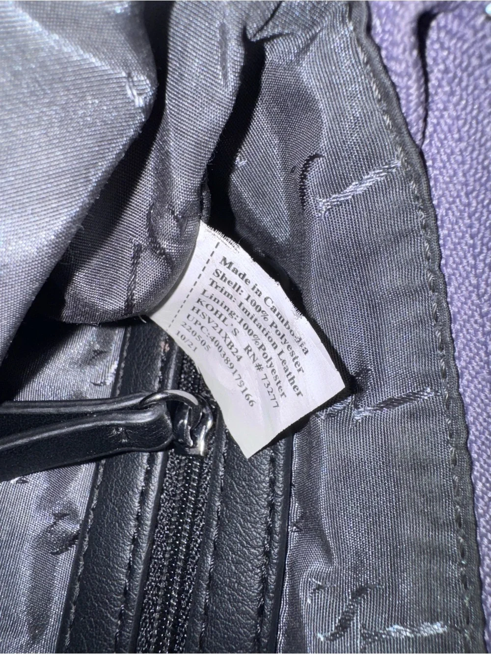 Vera Wang Lilac Crossbody with Black Floral Print